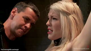 Panas bound pirang newbie Ella Nova nemu kesurupan lan disiplin dening master James Mogul banjur digawe nyedhot lan jancok amba kontol atos gimp Owen werna abu-Abu