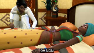 Indian mature mom and nephew with the same bed share