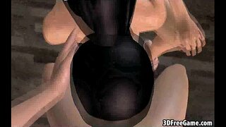 ���रम 3D तरूणी मिळत दुहेरी एकत्र आले बाथरूम मध्ये