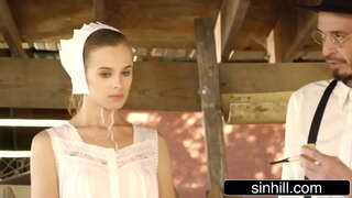 Tena Sexy Amish Babe Miezaka Lava-Pitombenana Amin'ny Lehibe Dick Vahiny