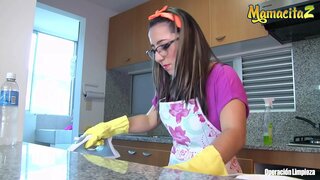 OPERACION LIMPIEZA - (Charles Gomez &amp;amp; Francis Restrepo) Big Ass Colombiana Rides Cock At Work