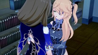 Fischl ได้แย่โดยลิซ่าหน่อย สาวน้อยกับสาวน้อยกัอะนิเมเซ็กส์